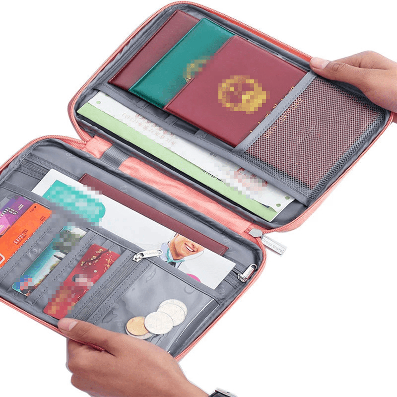 Canvas Travel Wallet & Passport Holder with Zipper