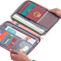 Canvas Travel Wallet & Passport Holder with Zipper