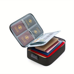 Document Bag w/ Lock 3 Layer File Water Resistant Zipper Storage Case
