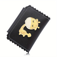 Mini Leather Keychain Giraffe Pattern Key Storage Bag Wallet