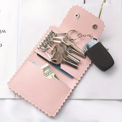 Mini Leather Keychain Giraffe Pattern Key Storage Bag Wallet
