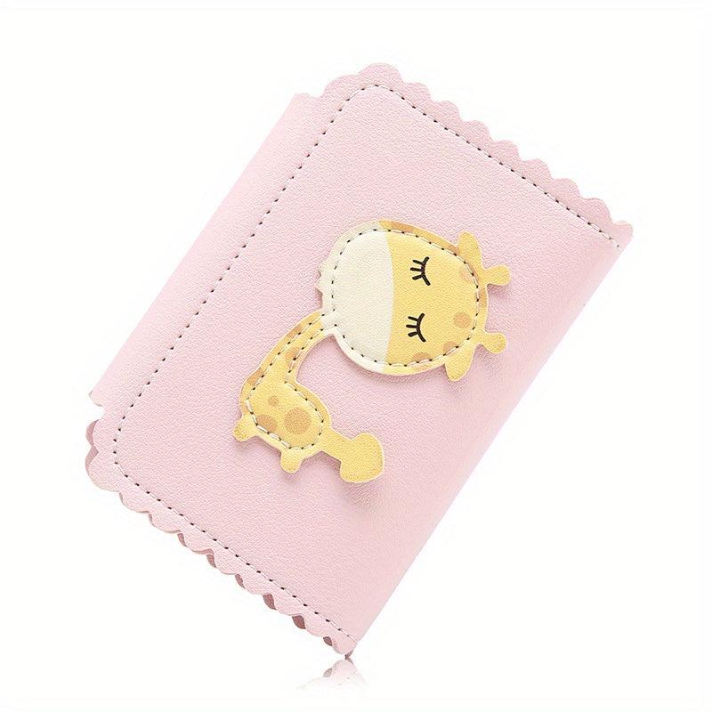 Mini Leather Keychain Giraffe Pattern Key Storage Bag Wallet
