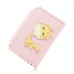 Mini Leather Keychain Giraffe Pattern Key Storage Bag Wallet
