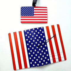 Flag Luggage Tag and Passport Holder Set - Travel Accessories