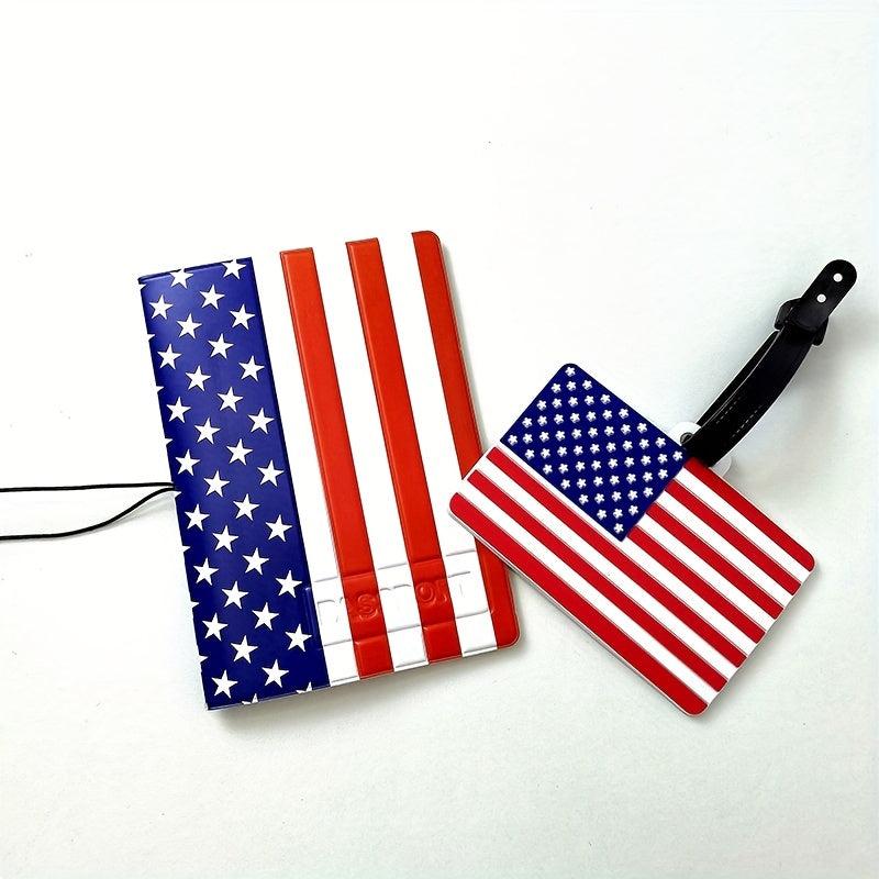 Flag Luggage Tag and Passport Holder Set - Travel Accessories