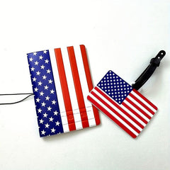 Flag Luggage Tag and Passport Holder Set - Travel Accessories