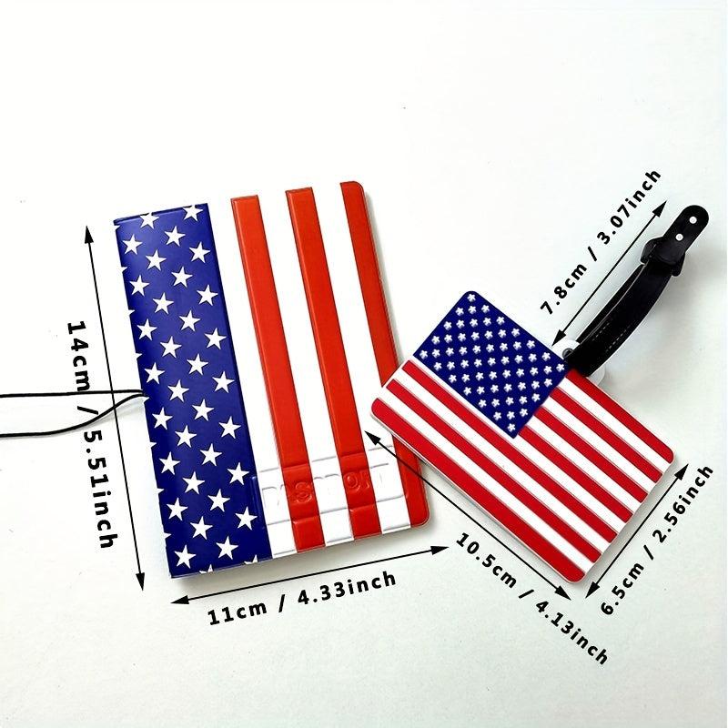 Flag Luggage Tag and Passport Holder Set - Travel Accessories