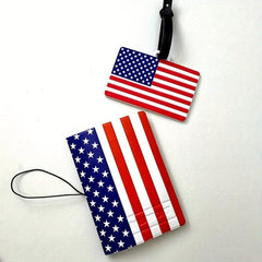 Flag Luggage Tag and Passport Holder Set - Travel Accessories