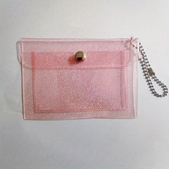 Small Transparent Coin Purse Wallet Button Card Bag