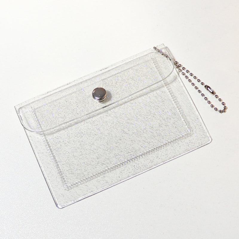 Small Transparent Coin Purse Wallet Button Card Bag