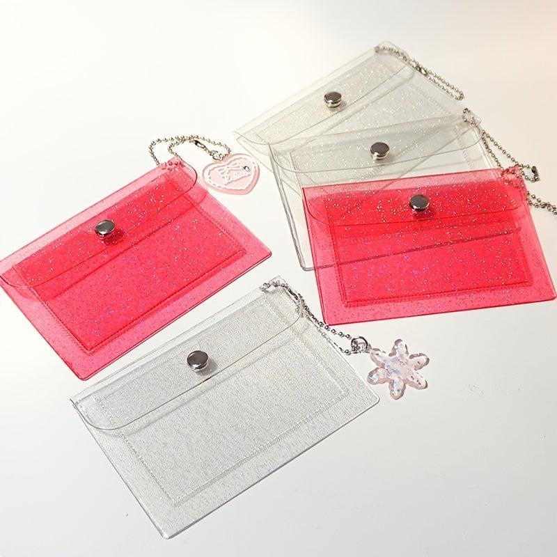 Small Transparent Coin Purse Wallet Button Card Bag