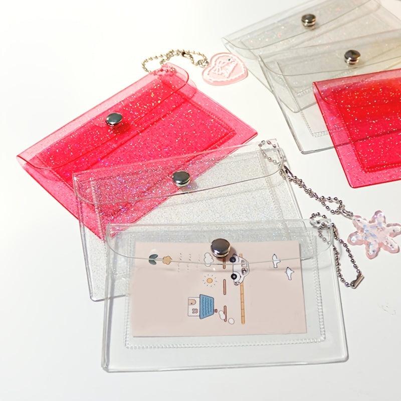 Small Transparent Coin Purse Wallet Button Card Bag