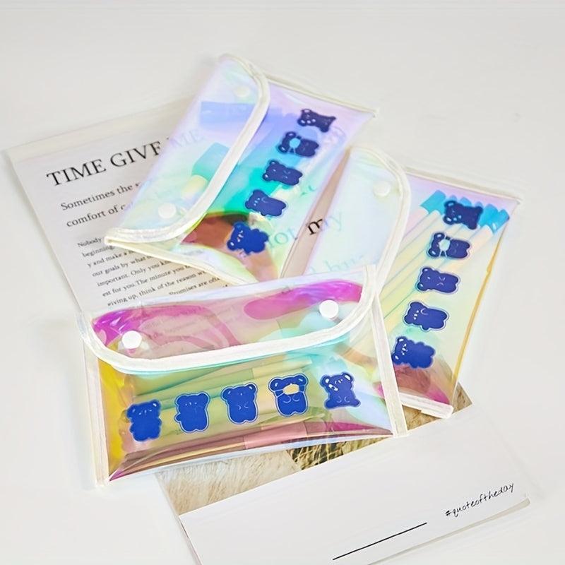 Cartoon Laser Passport Holder Small Portable Document Storage Bag