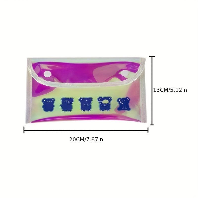 Cartoon Laser Passport Holder Small Portable Document Storage Bag