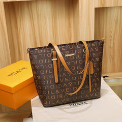Letter Print Tote Bag Shoulder Handbag for Women