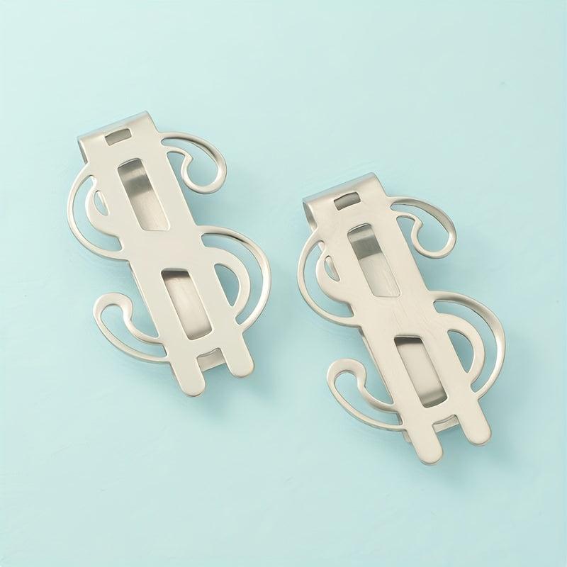 Dollar Symbol Card Holder Metal Cash Clip Portable Money Clip
