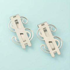 Dollar Symbol Card Holder Metal Cash Clip Portable Money Clip