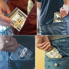Dollar Symbol Card Holder Metal Cash Clip Portable Money Clip