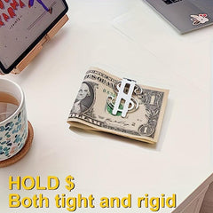 Dollar Symbol Card Holder Metal Cash Clip Portable Money Clip