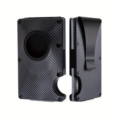 Slim Card Holder With AirTag Holder RFID Blocking Minimalist Card Holder
