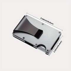 Slim Card Holder With AirTag Holder RFID Blocking Minimalist Card Holder