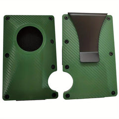 Slim Card Holder With AirTag Holder RFID Blocking Minimalist Card Holder