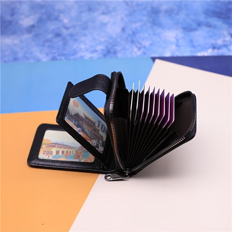 Men's PU Leather Card Holder Wallet Zipper Credit Case 9 Slots 4 Photo 2 Big