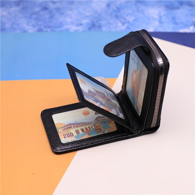 Men's PU Leather Card Holder Wallet Zipper Credit Case 9 Slots 4 Photo 2 Big