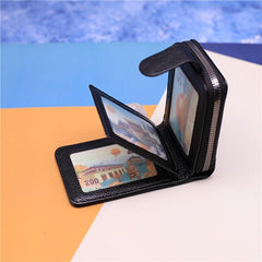 Men's PU Leather Card Holder Wallet Zipper Credit Case 9 Slots 4 Photo 2 Big