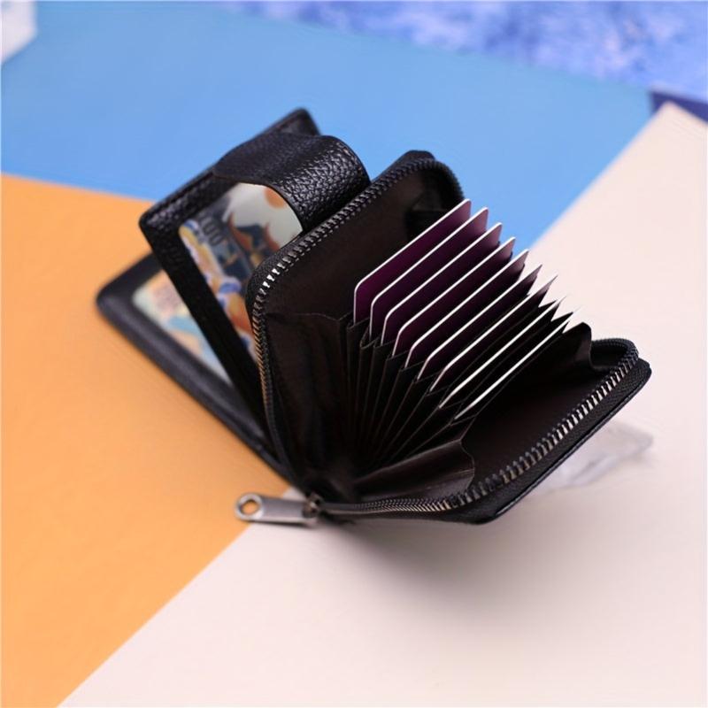 Men's PU Leather Card Holder Wallet Zipper Credit Case 9 Slots 4 Photo 2 Big