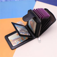 Men's PU Leather Card Holder Wallet Zipper Credit Case 9 Slots 4 Photo 2 Big