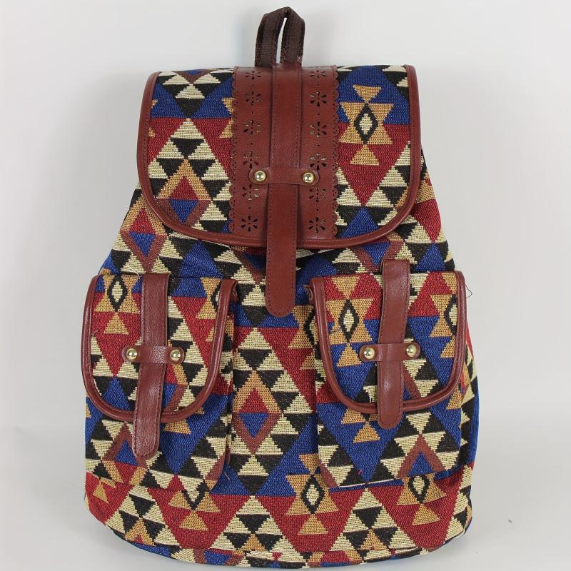 Ethnic Style Retro Canvas Backpack Outdoor Travel Backpack