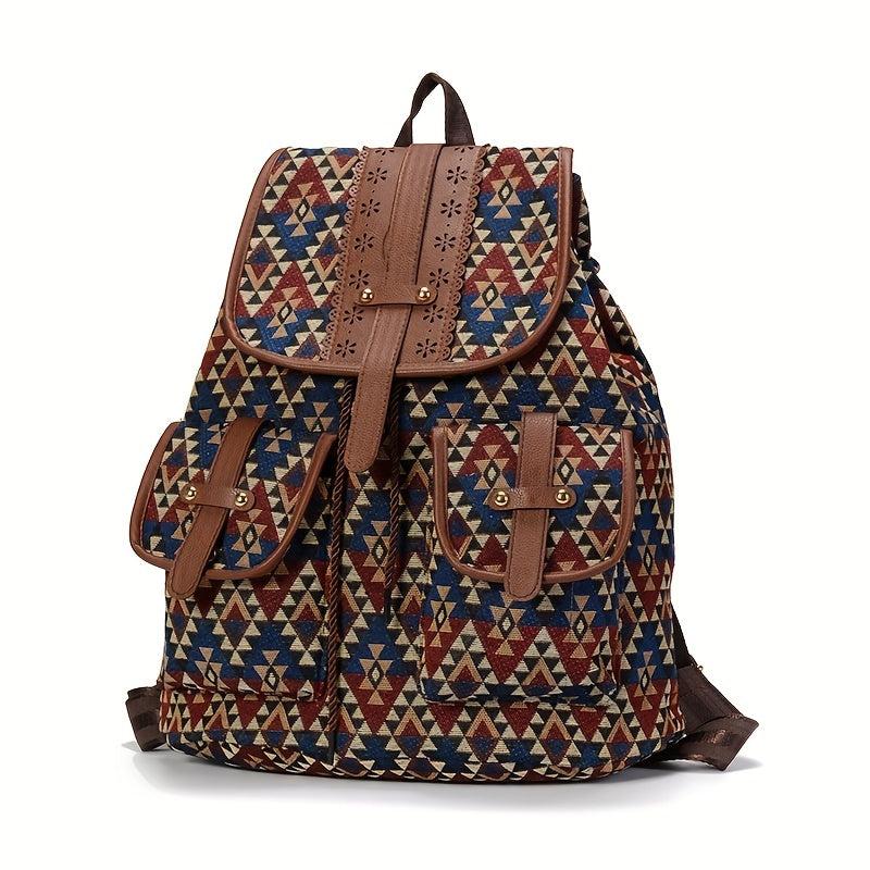 Ethnic Style Retro Canvas Backpack Outdoor Travel Backpack