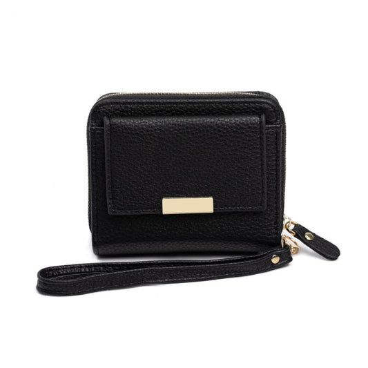 Solid Short Wallet Clutch Coin Purse Credit Card Holder Wristband