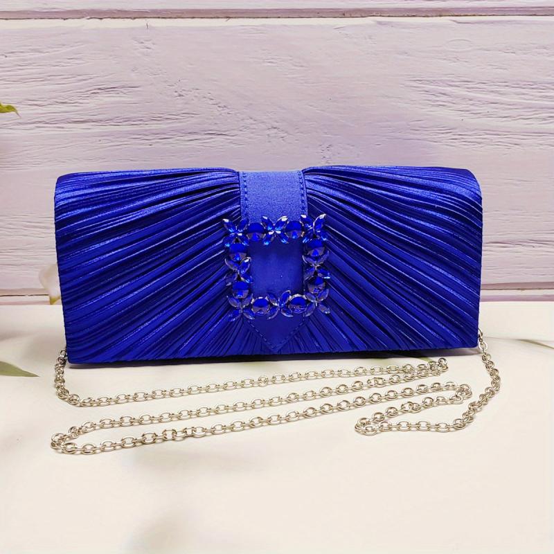 Glitter Rhinestone Clutch Wallet Evening Bag with Buckle