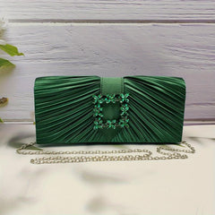 Glitter Rhinestone Clutch Wallet Evening Bag with Buckle
