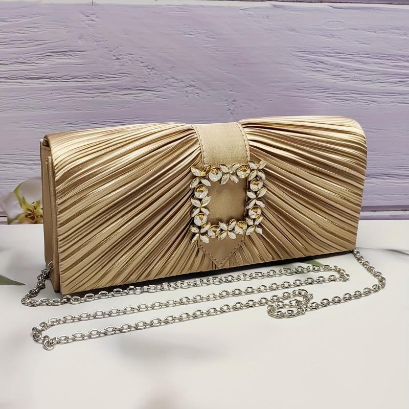 Glitter Rhinestone Clutch Wallet Evening Bag with Buckle