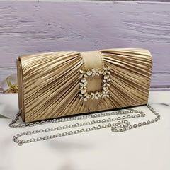 Glitter Rhinestone Clutch Wallet Evening Bag with Buckle