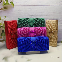 Glitter Rhinestone Clutch Wallet Evening Bag with Buckle