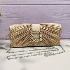 Glitter Rhinestone Clutch Wallet Evening Bag with Buckle