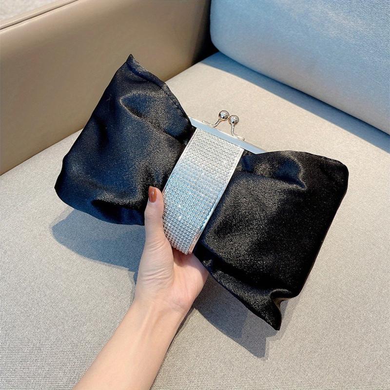 Rhinestone Glitter Bow Handbag Classic Evening Bag