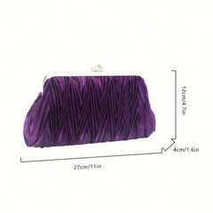 Ruched Clutch Bag Vintage Evening Bag For Dinner