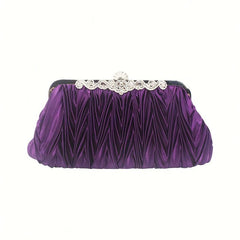 Ruched Clutch Bag Vintage Evening Bag For Dinner