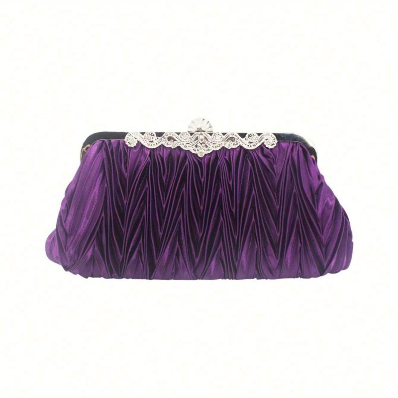 Ruched Clutch Bag Vintage Evening Bag For Dinner