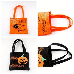 Halloween Pattern Storage Handbag Lightweight Bag With Fixed Straps