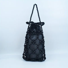 Mini Pearl Beaded Clutch Purse Evening Bucket Bag Wedding Party Prom
