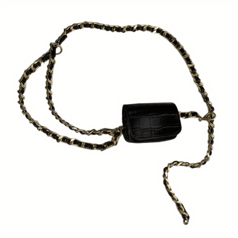 Minimalist Punk Waist Bag Y2K Fanny Pack With Chain Decor