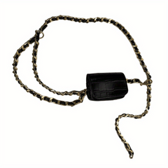 Minimalist Punk Waist Bag Y2K Fanny Pack With Chain Decor