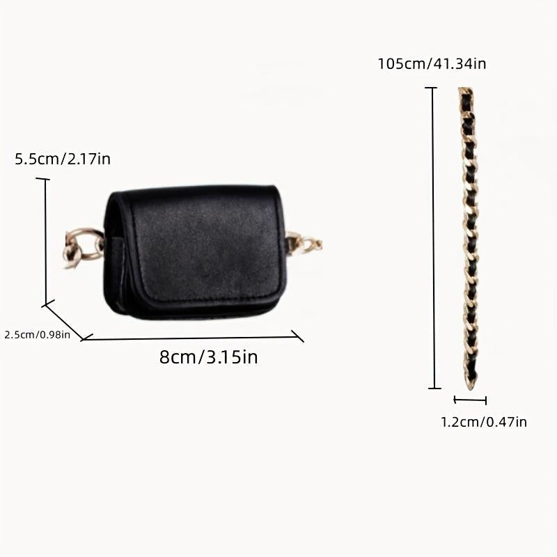 Minimalist Punk Waist Bag Y2K Fanny Pack With Chain Decor