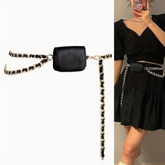 Minimalist Punk Waist Bag Y2K Fanny Pack With Chain Decor